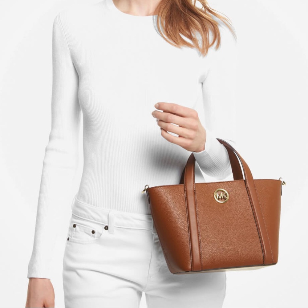 MK Hadleigh Small Leather Double Handle Tote Crossbody